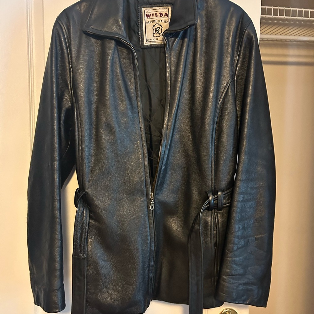 Wilda Genuine Leather Jacket in Black